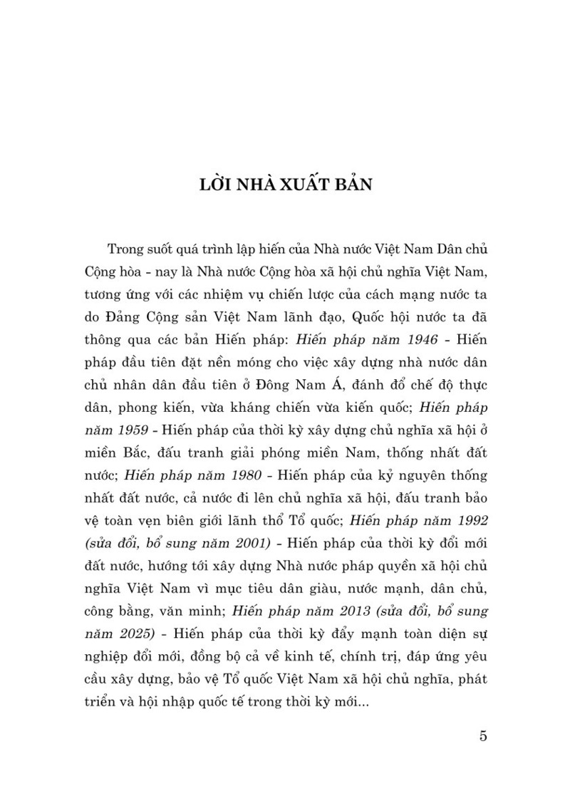 Hiến pháp Việt Nam qua các thời kỳ (Các bản Hiến pháp năm 1946, 1959, 1980, 1992, 2013)