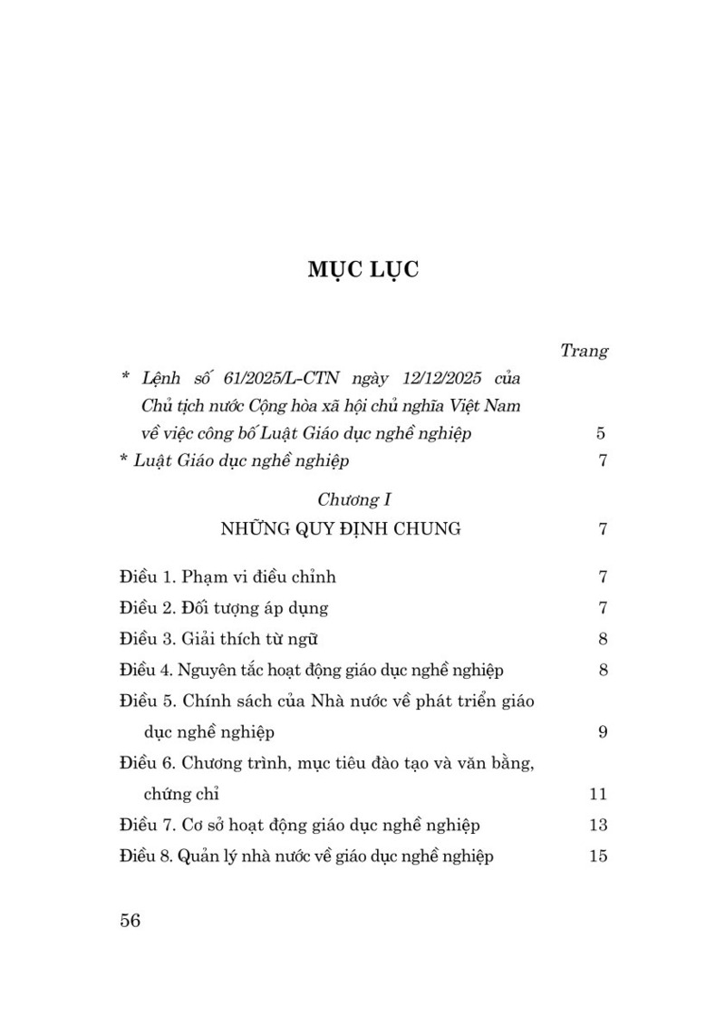 Luật Giáo dục nghề nghiệp năm 2025
