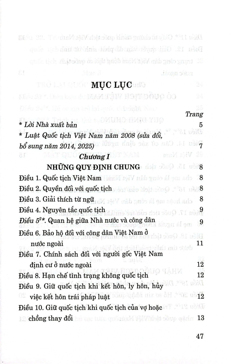 Luật Quốc Tịch Việt Nam Năm 2008 (Sửa Đổi, Bổ Sung Năm 2014, 2025)
