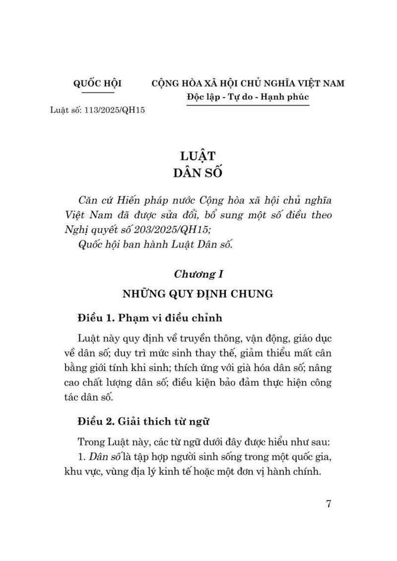 Luật Dân số 2025