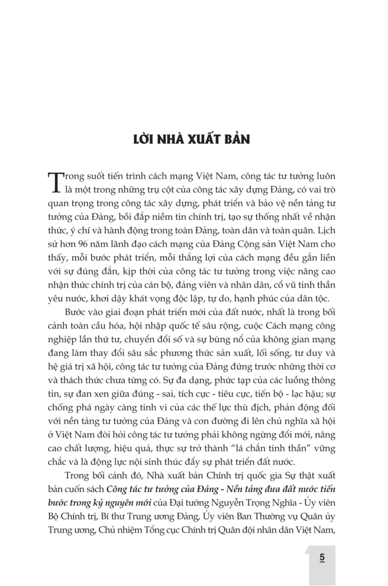 Công tác tư tưởng của Đảng, nền tảng đưa đất nước tiến bước trong kỷ nguyên mới