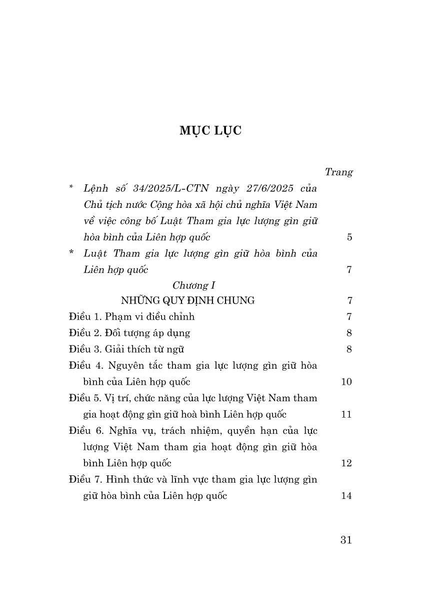 Luật Tham gia lực lượng gìn giữ hòa bình của Liên Hợp quốc năm 2025