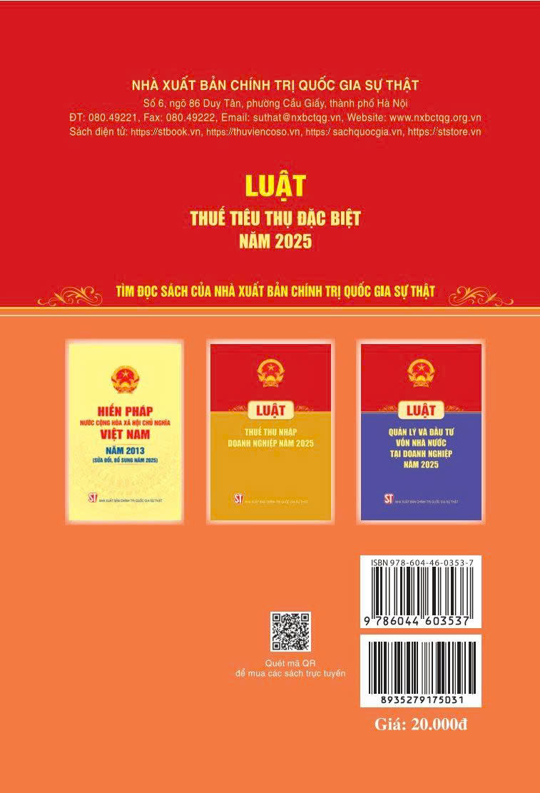 Luật Thuế tiêu thụ đặc biệt năm 2025