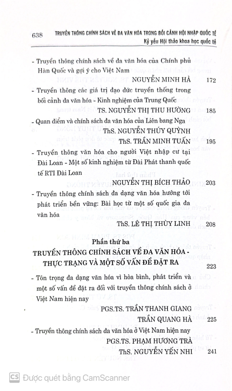 Truyền thông chính sách về đa văn hóa trong bối cảnh hội nhập quốc tế (Kỷ yếu Hội thảo khoa học quốc tế)