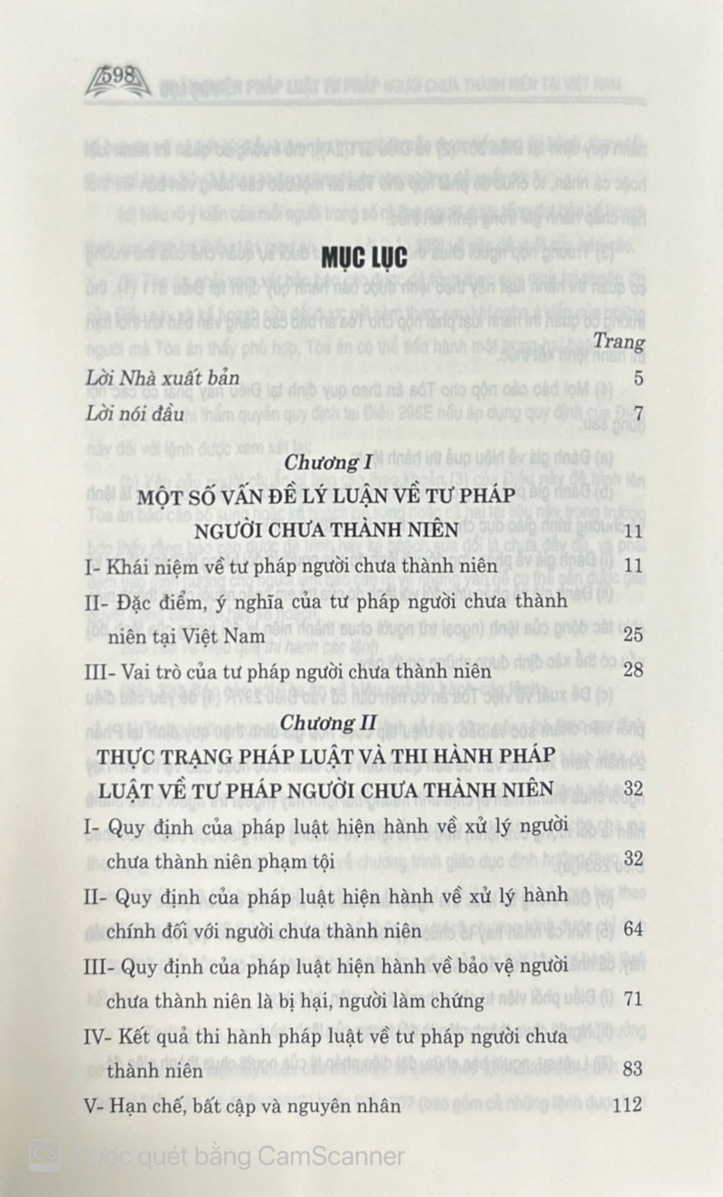 Hoàn thiện pháp luật tư pháp người chưa thành niên tại Việt Nam (Sách chuyên khảo)