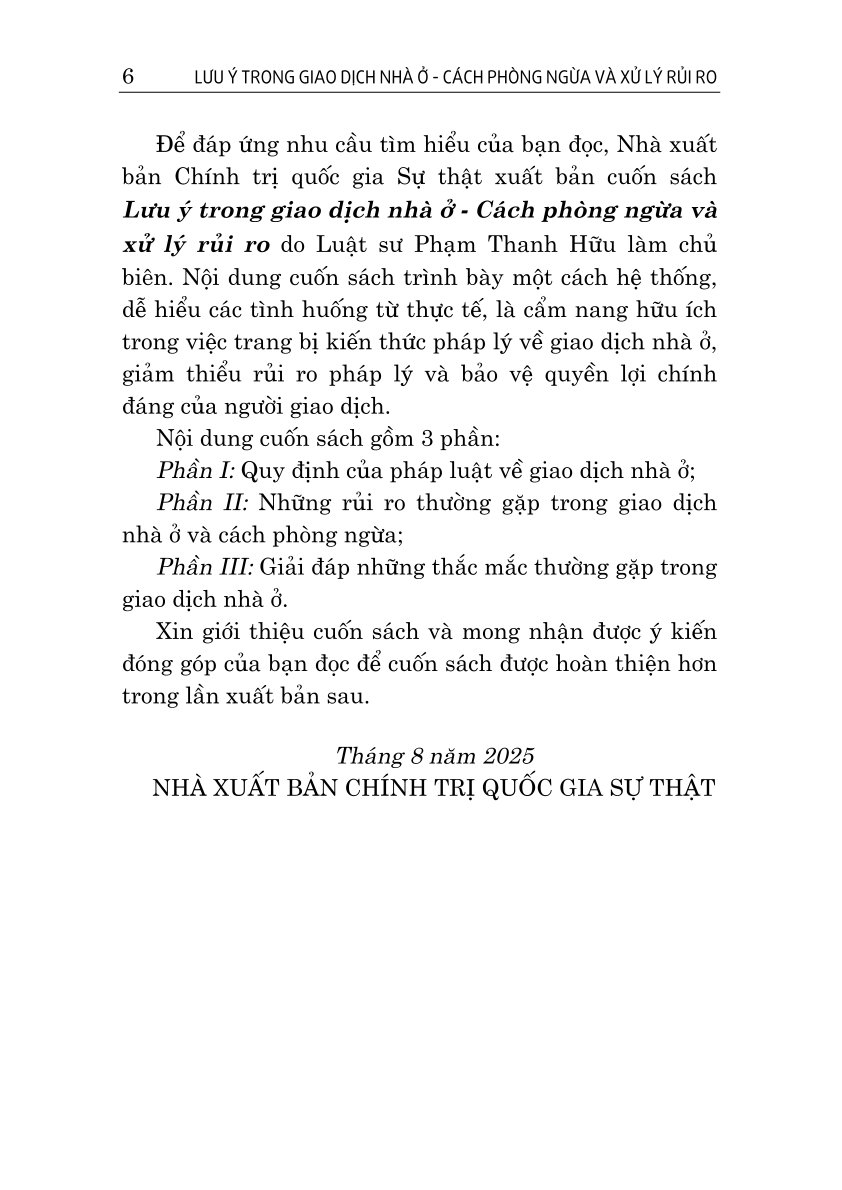 Lưu ý trong giao dịch nhà ở, cách phòng ngừa và xử lý rủi ro