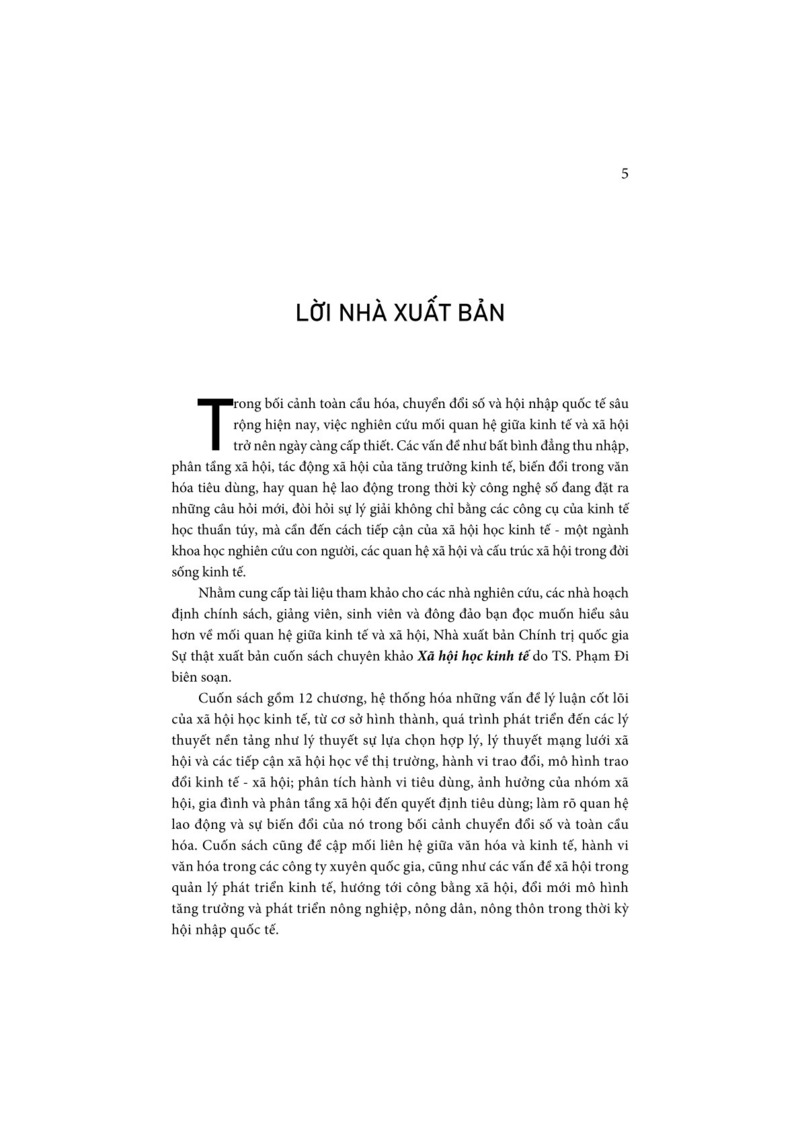 Xã hội học kinh tế (Sách chuyên khảo)