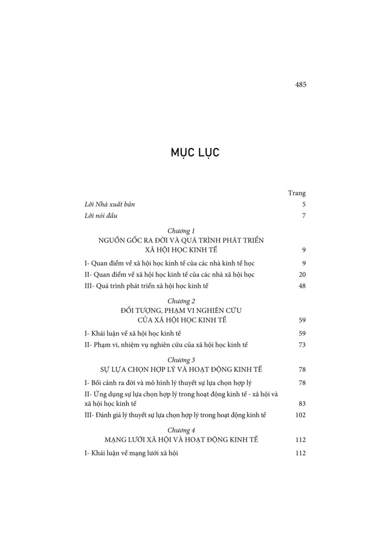 Xã hội học kinh tế (Sách chuyên khảo)