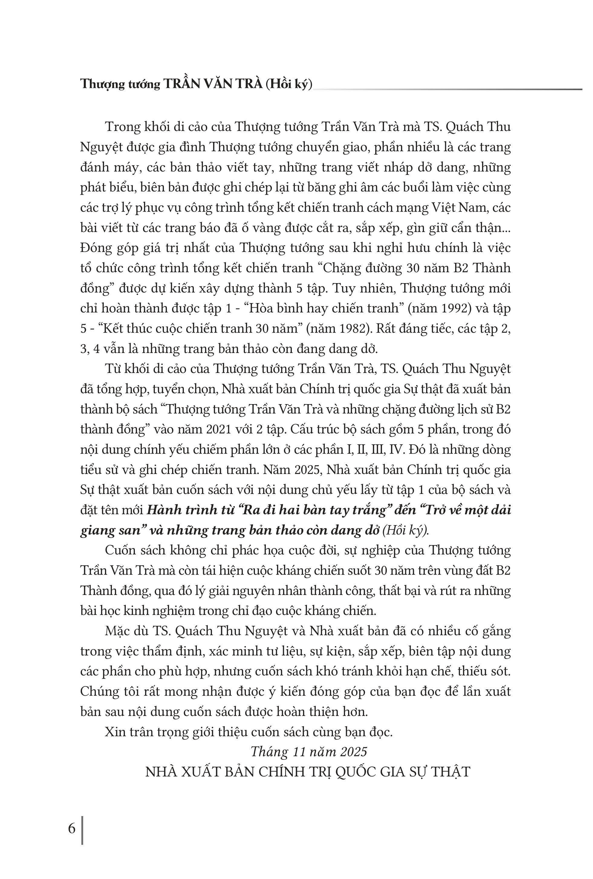 Hành trình từ “Ra đi hai bàn tay trắng” đến “Trở về một dải giang san” và những trang bản thảo còn dang dở (Hồi ký)