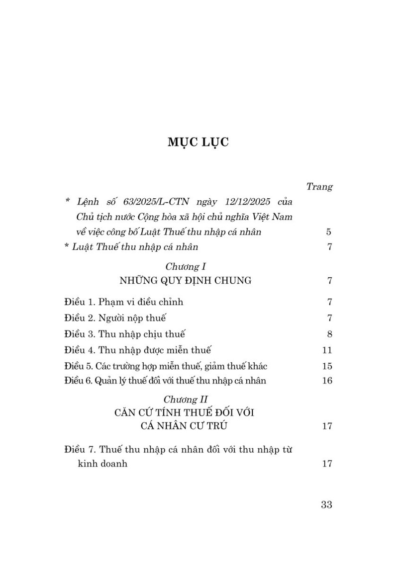 Luật Thuế thu nhập cá nhân năm 2025