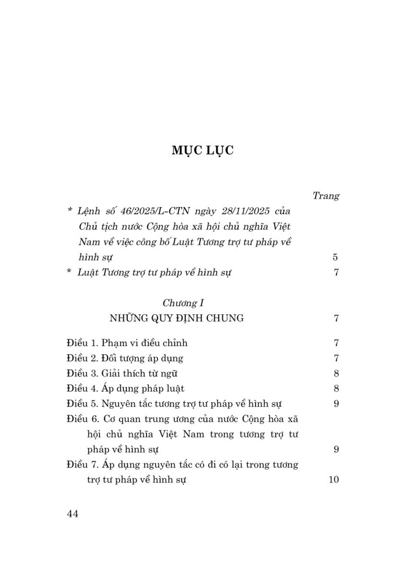 Luật Tương trợ tư pháp về hình sự năm 2025