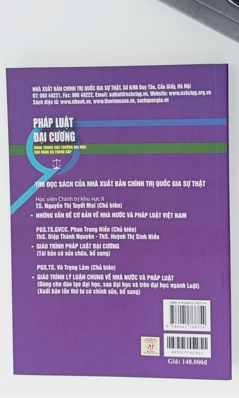 Pháp luật đại cương. Dùng trong các trường đại học, cao đẳng và trung cấp (Xuất bản lần thứ 21, có sửa chữa, bổ sung)