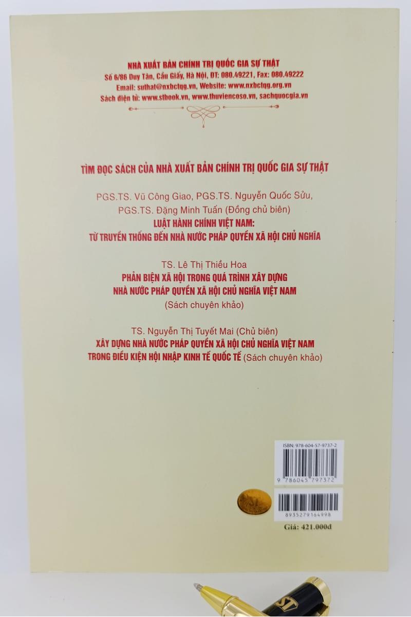 Xây dựng, hoàn thiện Nhà nước pháp quyền xã hội chủ nghĩa Việt Nam: Giai đoạn mới, yêu cầu mới (Sách chuyên khảo)