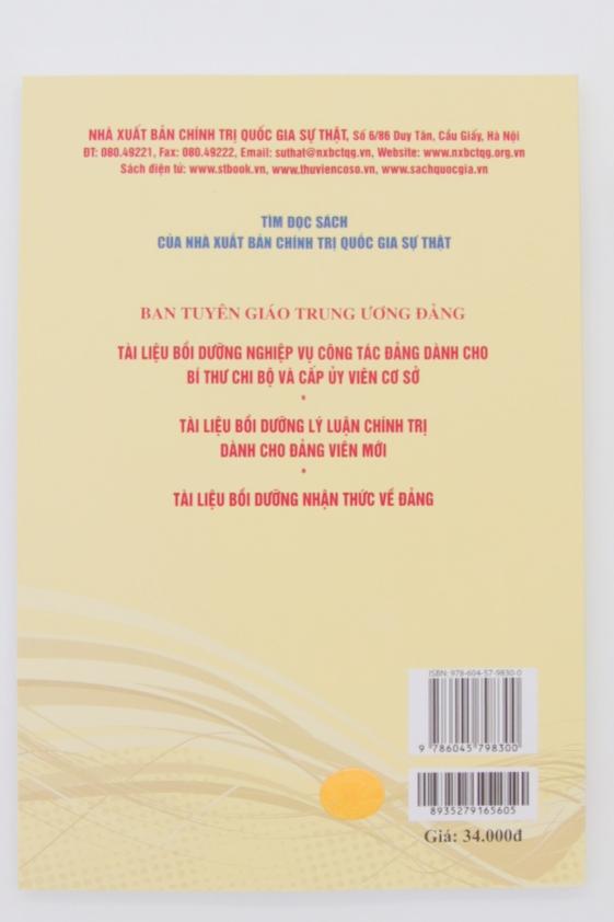 Tài liệu bồi dưỡng nghiệp vụ tuyên truyền miệng (Dành cho cấp ủy và cán bộ tuyên giáo ở cơ sở) (Xuất bản lần thứ tư, có sửa chữa, bổ sung)