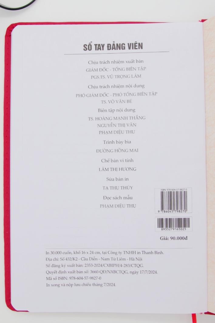 Sổ tay đảng viên (bìa da)